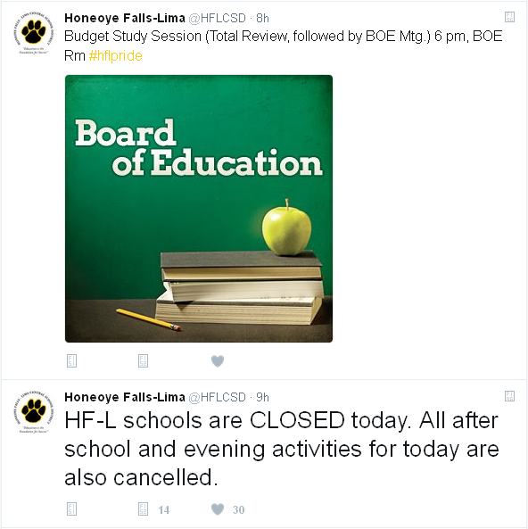 Laugh at the Board of Education meeting posted an hour after school closed and all events canceled